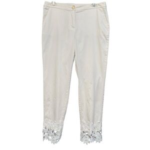 Anne Klein Lace Hem Cropped Pants Size 6